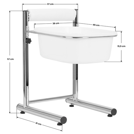 Brodzik do pedicure z regulowaną wysokością chrom 132869 Kosmed